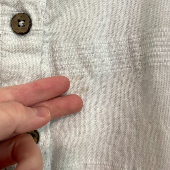 FREE PEOPLE Keep It Simple Mini Dress White Button Low Back Cotton Linen Summer - Picture 5 of 16